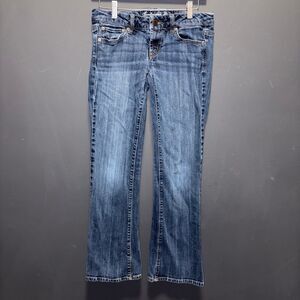 American Eagle Womens Favorite Boyfriend Jeans 4 short Low Rise Dark Wash